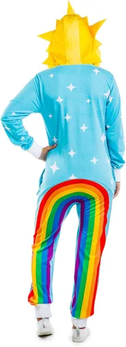 Vista 6 de Tipsy Elves Divertido disfraz de arco iris de Halloween para mujer, divertido diseño de arco iris multicolor