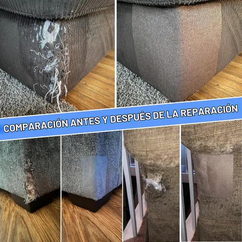 Vista 4 de Azobur Parche de reparación de sofá, 6 piezas de parches de microfibra, reparación de parches de tela autoadhesivos, aspecto lujoso, sofá de Beige