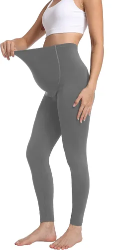 Vista 3 de Foucome Conjunto de ropa interior térmica de maternidad, conjunto de pijama largo con forro polar para mujeres embarazadas