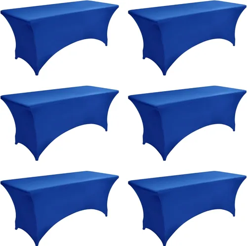 Vista 57 de Paquete de 2 Cubiertas de Mesa de Spandex de 4 pies para Mesas Plegables Rectangulares - Manteles Elásticos Ajustados Resistentes a las Arrugas