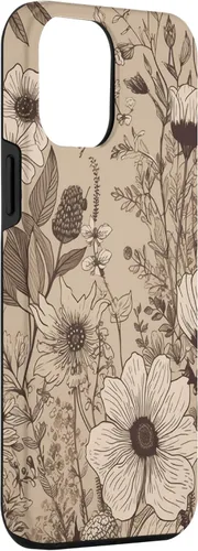 Vista 3 de Funda para iPhone 12 Pro Max Beige Tan Wildflower Floral Minimal Flower Boho