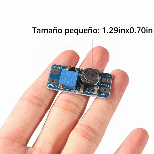 Vista 4 de Dorhea MT3608 - Convertidor de potencia elevador DC-DC - Módulo de 2 A, placa reguladora de voltaje ajustable - Voltaje de salida de 2-24 V a 5 V-28