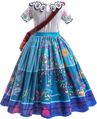 Vista 2 de Disfraz vestido floreado de la mágica princesa Isabela para niñas