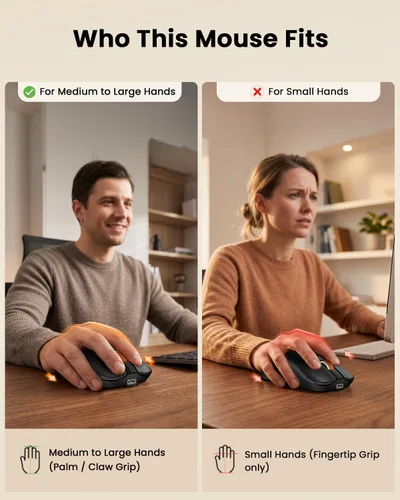Vista 8 de ProtoArc Mouse inalámbrico Bluetooth para MacBook Pro/Air, mouse USB C, EM15 recargable y ligero, portátil para laptop, iPad, tableta, Chromebook