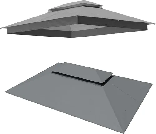 Vista 46 de LAUSAINT HOME - Cenador para exteriores de 8 x 8 pulgadas con cortinas Caqui