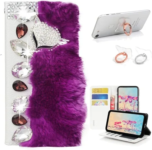 Vista 7 de Bling - Funda de piel con soporte para anillos, diseño 3D hecho a mano, 2 unidades, SBLDwRSSeries-22