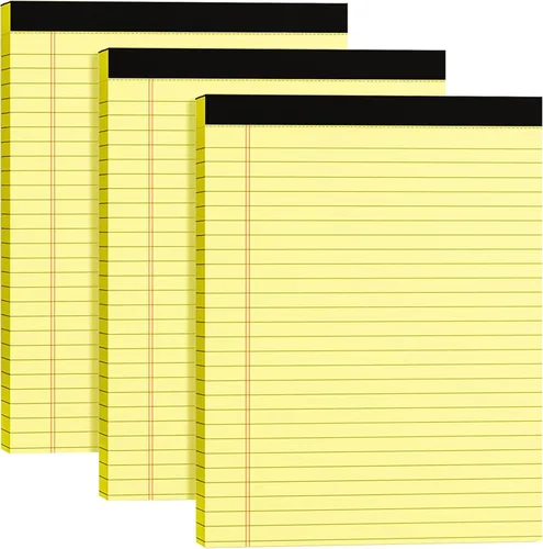 Vista 10 de Blocs de Notas 5x8, Paquete de 4 Blocs de Notas Legales Pequeñas 5x8 Amarillo, Blocs de Notas Legales con Renglones para Universidad, Blocs de Papel