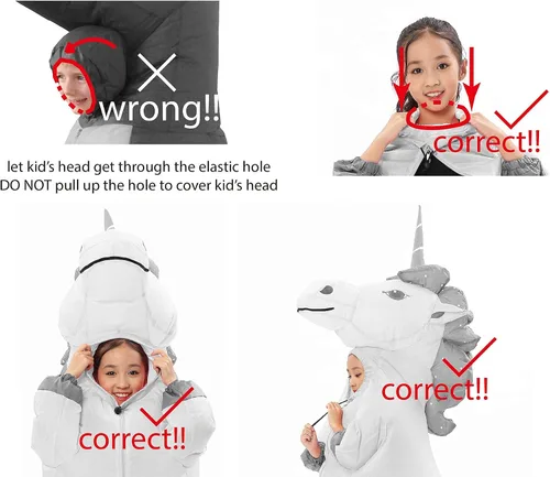 Vista 3 de Halloween Kid Unicorn Costume, Inflatable, Child Size, 4-6, Face Out Breathable