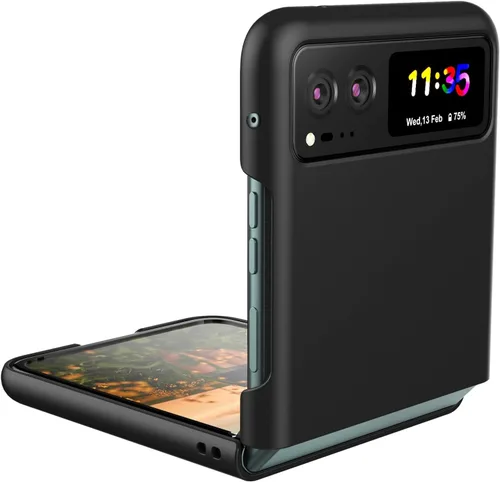 Vista 4 de Cresee Funda para Motorola Razr 2023, Funda rígida delgada para Moto Razr 2023 - Negro Mate
