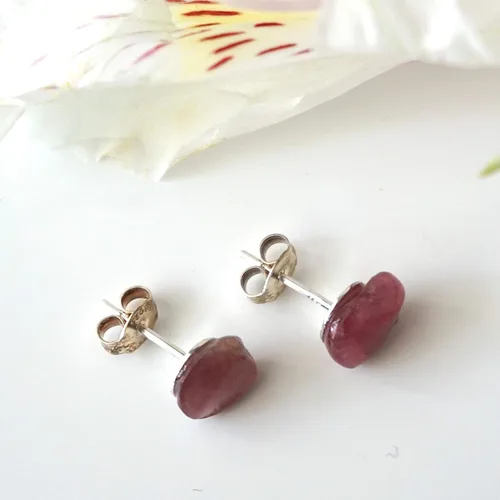 Vista 24 de Pendientes de tuerca de cristal de piedra natal aleternativa para mujer y hombre