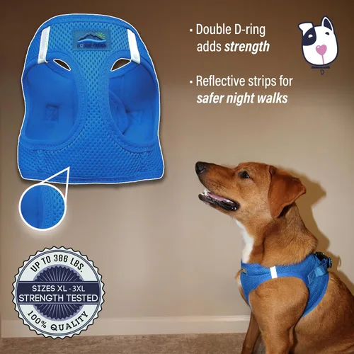 Vista 4 de Doggie Design Arnés para perro – Arnés para perro sin estrangulamiento, chaleco para perro, malla de poliéster, arnés para mascotas, diseño simple
