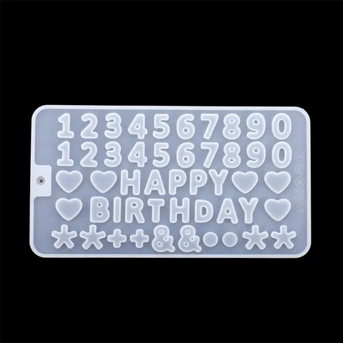 Vista 12 de 1 unidades/paquete de moldes de silicona con números del alfabeto, colgante de cristal, resina epoxi para manualidades de pasteles de chocolate