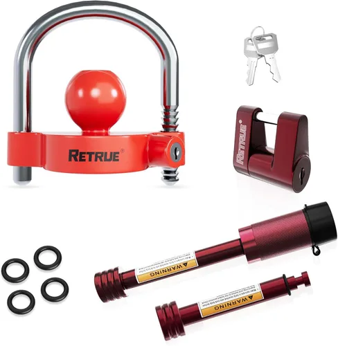 Vista 8 de RETRUE Juego de Cerraduras de Remolque con Llave Igual, Kit de Bloqueo para Remolcar y Almacenar Incluye Cerradura de Acoplador Universal