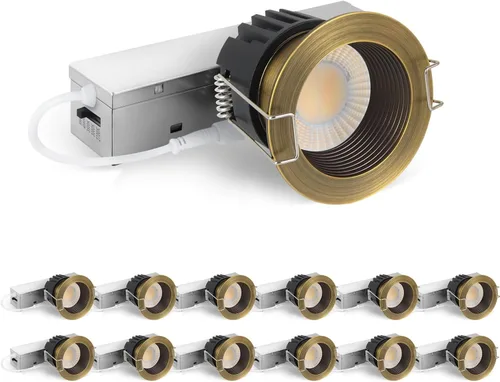 Vista 24 de Adetu lámpara de techo empotrable antirreflejos LED de 2 pulgadas, 5 CCT, con caja de conexiones, 2700K/3000K/4000K/5000K seleccionables, CRI90+, 8
