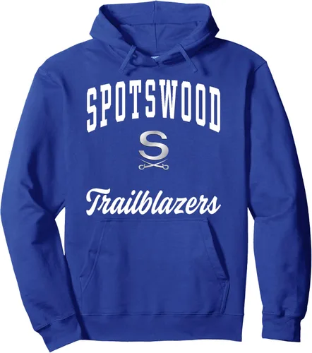 Vista 3 de Spotswood High_School Trailblazers Sudadera con capucha, Negro