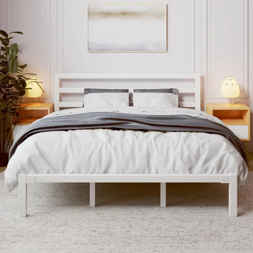 Vista 14 de LoVinson Armazón de Cama Tamaño King, Armazón de Cama Plataforma de Servicio Pesado con Base de Metal Fuerte, Almacenamiento Debajo de la Cama, Base
