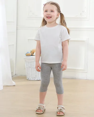 Vista 2 de Adorel Leggings capri para niñas 34 pantalones de verano paquete de 6