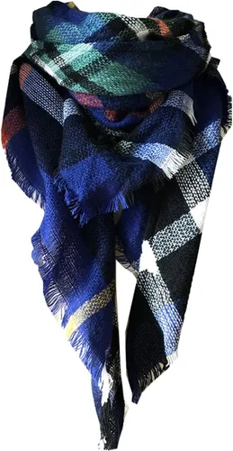 Vista 59 de Wander Agio - Bufanda envolvente con diseño a cuadros o triangular para mujer, cálida y larga, de punto, sensación de cachemira, chal