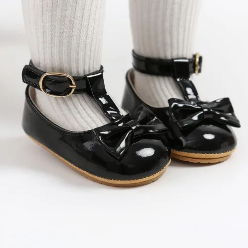Vista 6 de Zapatos planos de vestir Mary Jane para niñas y bebés, zapatos de vestir para niños pequeños, con lazo y suela de goma suave