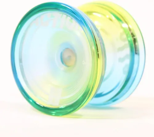 Vista 2 de Action Yoyo - YoYo de plástico Fingerspin (translúcido azul verde desvanecido)