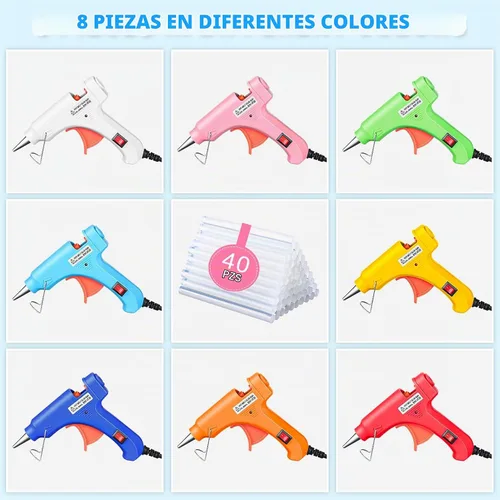 Vista 3 de Zhengmy Mini pistola de pegamento caliente de 8 piezas con 40 varillas, kit