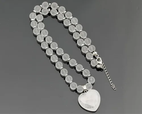 Vista 47 de Colgante de corazón de aventurina natural, Collar de cuentas de aventurina genuina, Collar de piedra verde, Collar de piedras preciosas, Cuentas