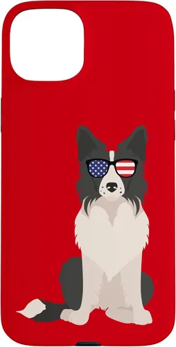 Vista 9 de Border Collie July 4th Patriotic American Sunglasses Dog Case for iPhone 16