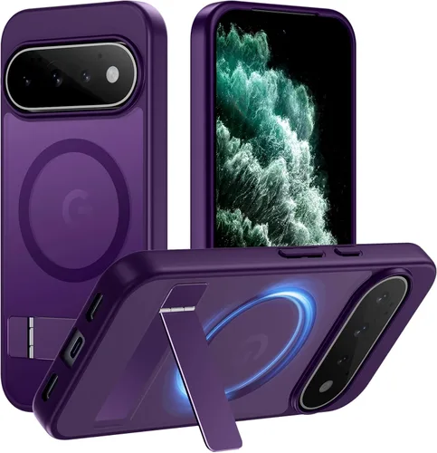 Vista 24 de Hualele - Funda magnética para Samsung Galaxy S24 Plus/S25 Plus con soporte de metal, [compatible con MagSafe]