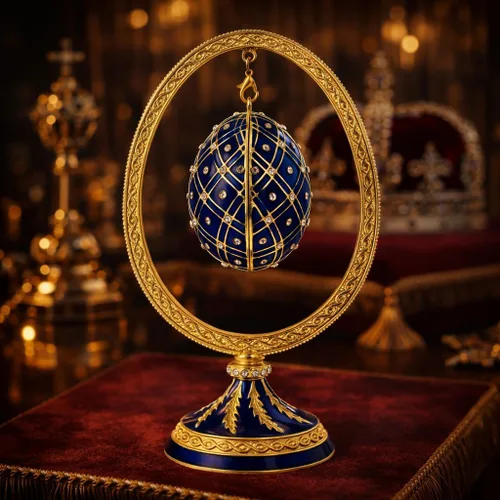 Vista 2 de BestPysanky Huevo de Pascua con esmalte azul en forma de huevo en forma de huevo