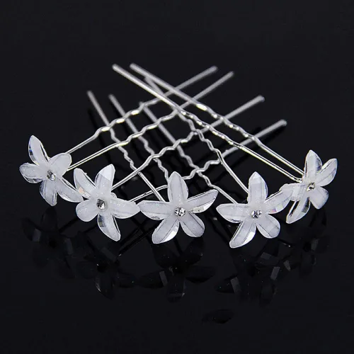 Vista 8 de Vpang 20 horquillas para el cabello de cristal con diamantes de imitación para boda, accesorios decorativos para el cabello para mujer, accesorios