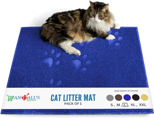 Vista 21 de Andalus Tapete Pequeño para Arena de Gatos, Paquete de 2 - Impermeable, Antideslizante y Fácil de Limpiar, Tapete para Caja de Arena de Gatos