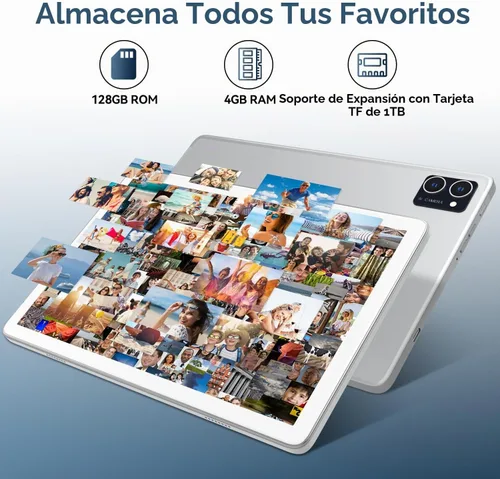 Vista 3 de Tablet 2025 - Tableta Android de 10 pulgadas, tabletas WiFi 5G Octa-Core con teclado, 128 GB + 8 GB + 1 TB de almacenamiento expandible, tableta