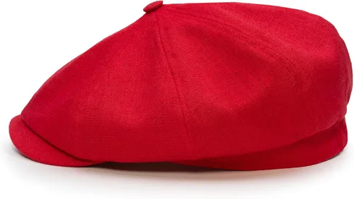 Vista 6 de Sterkowski Modelo Rowdy Gorra de periódico 100% lino para hombre y mujer Airy 8 paneles Paperboy Cap Beige