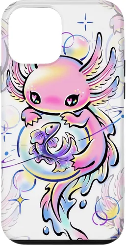 Vista 16 de Cute Kawaii Axolotl Purple Magical Crystals Case for iPhone 17
