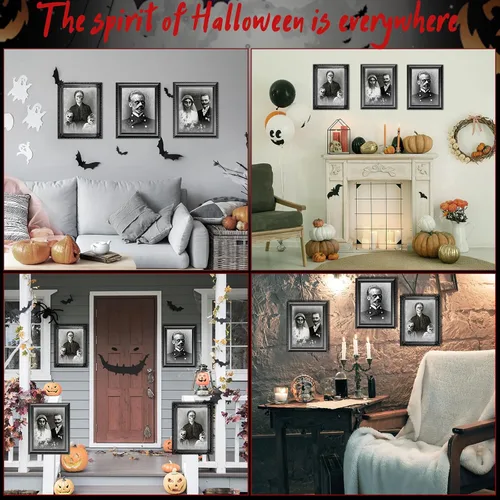 Vista 7 de Tuanse Decoraciones de Halloween para interiores 3D con imágenes cambiantes de rostro, retratos aterradores, portarretratos espeluznantes