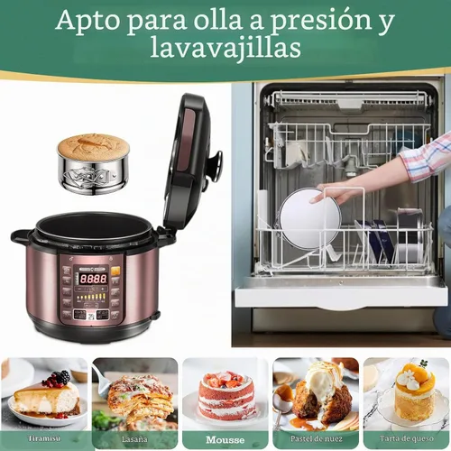 Vista 7 de Molde desmontable para tartas de 4 pulgadas, 4 piezas de moldes desmontables de acero inoxidable con 50 forros de papel, molde para cheesecake a