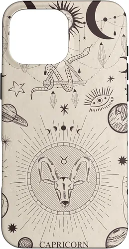 Vista 19 de Estuche estético para iPhone 12/12 Pro astrológico celestial con signo del zodiaco Capricornio