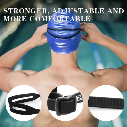 Vista 4 de Gafas de natación para adultos, sin fugas, antiniebla, anti UV, para hombres y mujeres, visión clara
