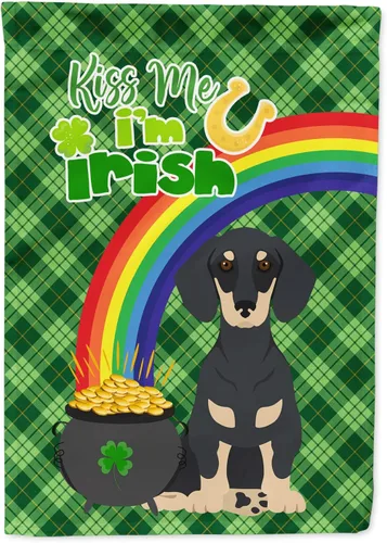 Vista 139 de Caroline's Treasures WDK4731GF - Bandera decorativa para jardín del día de San Patricio, color negro y tostado, Airedale Terrier, para jardín