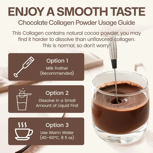 Vista 2 de NATURE TARGET Paquete de péptidos de colágeno múltiple en polvo, chocolate y vainilla, colágeno hidrolizado para mujeres y hombres con creatina