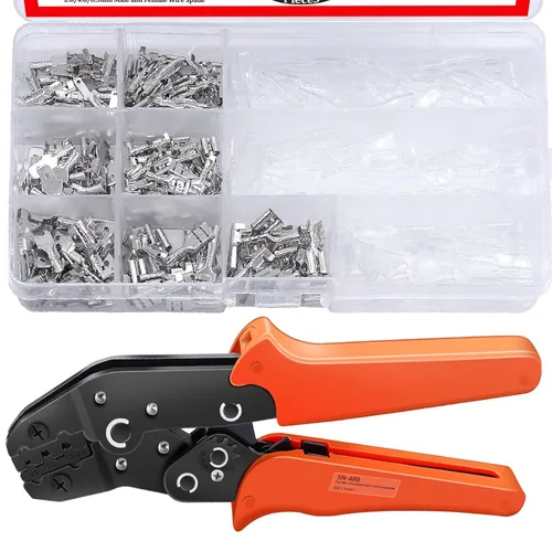 Vista 11 de Twidec/360Pcs 2.8/4.8/6.3mm Kit surtido de terminales de engarce rápido con conectores de pala macho y hembra, bloque de terminales de engarce