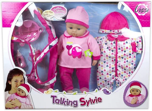 Vista 2 de Lissi Muñeca de bebé parlante de 16" con accesorios