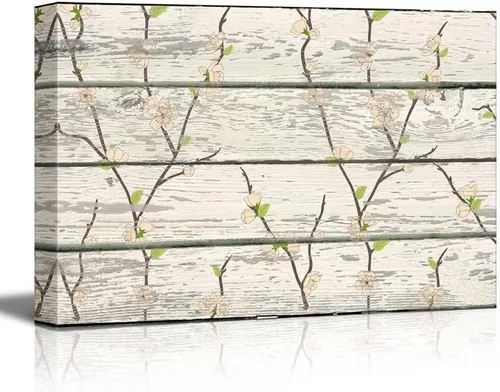 Vista 9 de wall26 - Obra de arte con estampado de madera de ciervo en bosque de abedules - Lienzo rústico para pared, arte para el hogar - 16 x 24 pulgadas