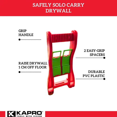 Vista 5 de Kapro - 1258-10 Porta paneles de yeso ergonómico - Para fácil recogida, transporte y almacenamiento - Con 2 espaciadores de plástico - Eleva