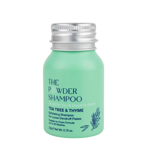 Vista 11 de Champú vigorizante en polvo espumoso para adelgazar el cabello, 20 lavados, vegano, ecológico, bergamota, tomillo, mini botella de aluminio de 0.7