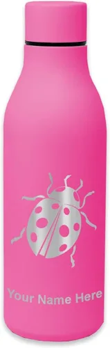 Vista 13 de LaserGram Botella de agua de acero inoxidable de doble pared, mariquita, grabado personalizado incluido