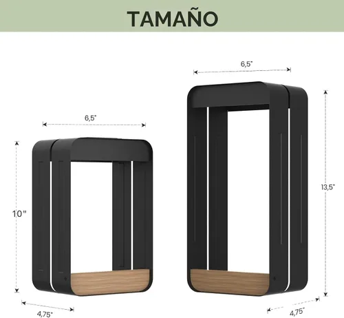 Vista 7 de Grand patio Aplique de pared solar al aire libre con estante y jardinera, lámpara de pared impermeable con LED para decorar con veta de madera