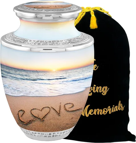Vista 13 de Urnas de Cremación Personalizadas con Medallón Estético de Playa para Cenizas de Adultos Hombre Mujer - Urnas de Entierro de 200 libras para Cenizas