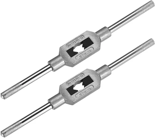 Vista 6 de uxcell Mango de llave de grifo ajustable, para grifos métricos M1-M8 W1/16-1/4, soporte de rosca, herramienta de roscado manual para reparación