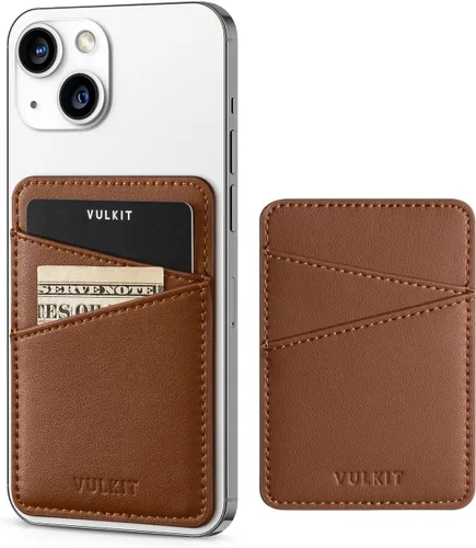 Vista 19 de VULKIT Tarjetero para teléfono Billetera de cuero adhesivo bolsillo RFID bloqueo tarjetas de crédito fundas para tarjetas de crédito Stick Back of